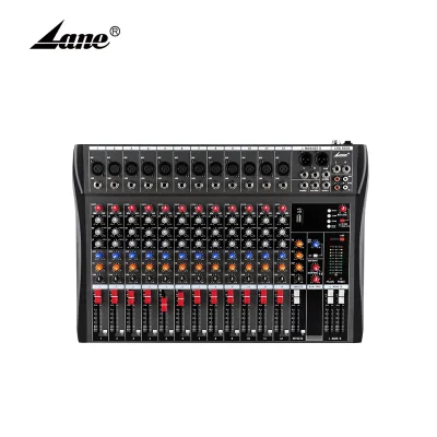 Lane CT-120L Good Quality Karaoke Phantom Power 48V USB Interface 12 Channel Sound Equipment  Live Blue Tooth Mixer Audio