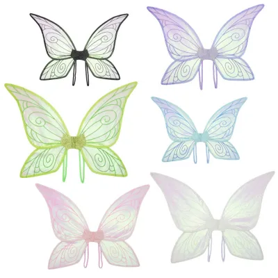 Halloween Holiday Party Performance Photo Props Children's Angel Wings Costume Butterfly Fairy Wings Waterproof Durable Nylon
