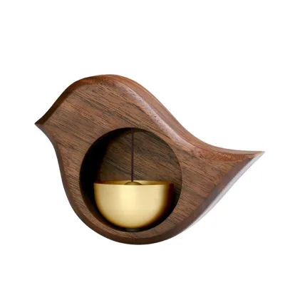 Wooden CraftsCustom Solid Walnut Wood Antique Doorbell Retro Store Wall Mounted Doorbell