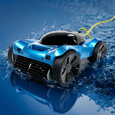 Robotic Pool Cleaner Super Efficient Leave Removal Cyclonic Suction App Control Double Brushes Swimming Pool Cleaning Robot