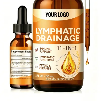 Private Label OEM ODM GMP Herbal Lymphatic Support Drainage Detox Oral Liquid Drops Natural Vegan Lymphatic Drainage Drops
