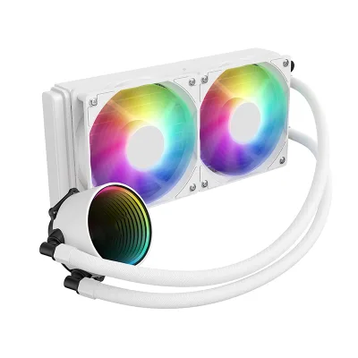 Low MOQ Computer ARGB 240mm Liquid Cooler White CPU Water Liquid Cooler with Infinite Mirror Water Pump