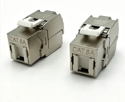 High Quality Cat.6A Shielded Keystone Jack With Dust Shutter RJ45 Connector Modular Jack for Network Cabling Telecom Parts