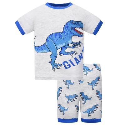 Blue Pajama Kids Jurassic Period Pyjamas Family Baby Pajamas Set Cotton Pyjama Boys Sleep Wear