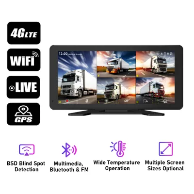 Professional 1080P Five-channel Waterproof DVR Truck Front Camera Monitor BSD Blind Spot Warning 10.36" Screen for Engineering