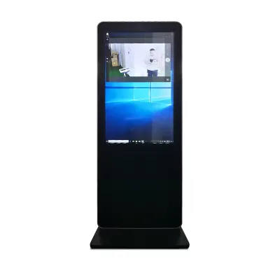 4k Touch Screen Advertising Kiosk with Camera Printer Electronic logo Vertical Display Monitor