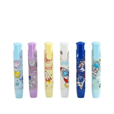Creative Cartoon Space Pattern Pen Eraser Seamless Rubber Crumb-Free and Mark-Free for Children Wholesale Press Eraser