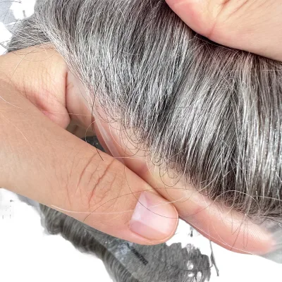 Indian Remy Virgin Hair PU Toupee for Men Ultra-Thin 0.02mm to 0.04mm Skin Toupee