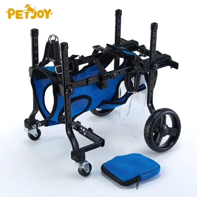 Elderly Dog Four-Wheel Rehabilitation Adjustable Reusable Durable Foldable Lightweight Pet Wheelchair for Small Dogs Back Leg