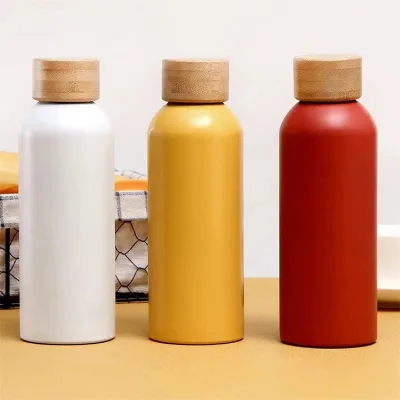 500ml Tumbler with Bamboo Lid Double Wall Tumbler Custom logo Stainless Steel Water Bottle for School