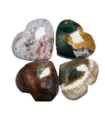 wholesale natural ocean jasper stone carved crystal hearts for gifts