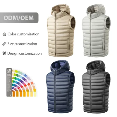 Chaleco Casual De Invierno De Alta Calidad Personalizado Sin Mangas Con Capucha Cortavientos Transpirable Para Ninos L5015