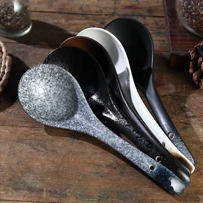 Ceramic Spoon Tableware Environmental protection Porcelain Ladle Japanese Soup Rice Scoop Restaurant Household Kitchenware