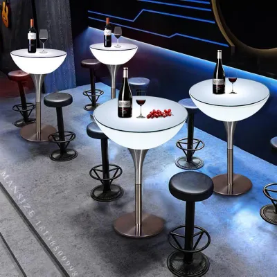 Direct Sale Outdoor Bar Table Chair Set Combination High Bar Table Modern Design Waterproof Metal Panel Creative Direct Sale