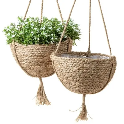 Wedding Flower Decoration Basket Wall Hanging Seagrass Set 11 Bamboo Art Natural Plant Hangerse Wicker Baskets for Plants Large