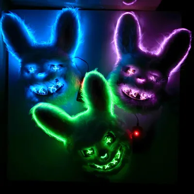 Halloween Glow Mask Black Bear Brown Bear Rabbit Scary Costume Costume Prop LED PROM Party Scary Mask
