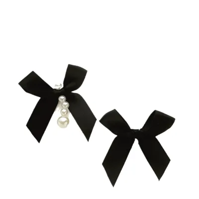 Handmade White Beaded Bow Pendant Striped Style Decorative Hairpin Clothing Accessories Sweater Socks Beaded Jewelry for Men