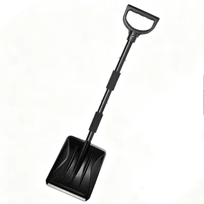 Aluminum Alloy D-Grip Snow Shovel with Metal Blade Lightweight Water-Resistant Handle for DIY Gardening Camping
