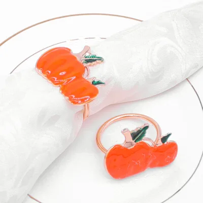 Wholesale Thanksgiving Table Decoration Accessories Pumpkin Napkin Rings Holder Western Design Style Wedding Party Spring Summer