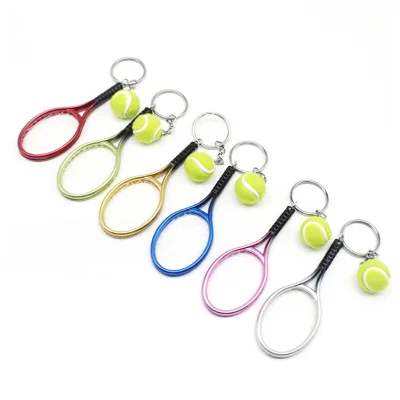 Smart Tennis Cartoon Key Chain Plastic & Metal Cute for Gift or Promotion