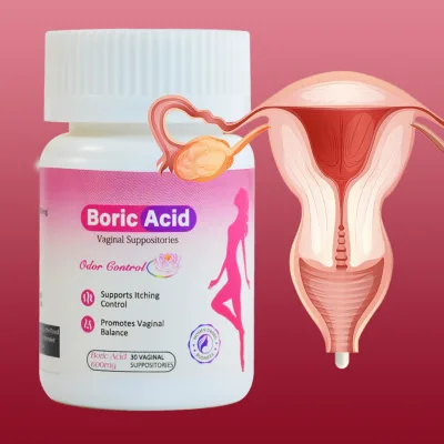 Chinaherbs Customized Formula Boric Acid Vaginal Suppositories Female Hygiene Vaginal Cleanse Slippery 600mg Each Clinically