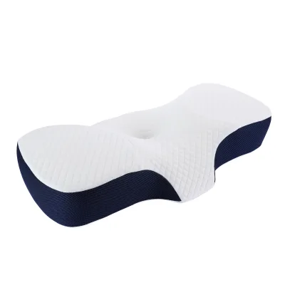 Eco-Friendly Soft Memory Foam Pillow with Anti-Decubitus Antibacterial Ergonomic Features Geometric Polyester Fabric Anti-Snore