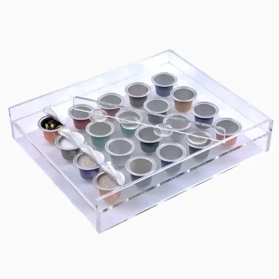 Hot Sale 20 Holes Acrylic Coffee Powder Fill Board Transparent Coffee Filter for Coffee Capsules