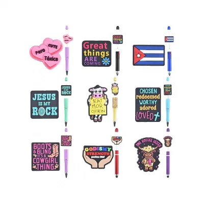 new design focal beads for pen making Jesus focal beads flag design silicone focal beads for wholesale