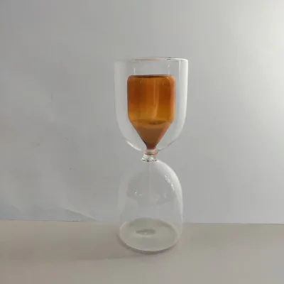 Handmade Modern Double Wall Glass Sand Timer Unique Cylinder Shaped Hourglass Birthday Gifts Tabletop Glass Sand Clock