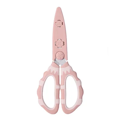 Household Lace Handle Chicken Bone Scissors Special Food Grade Baby Panda Food Scissors Exquisite Pattern Protective Cover