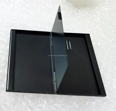 Folding Metal Aluminum Black Color 2 Layers Metal Credit Card case