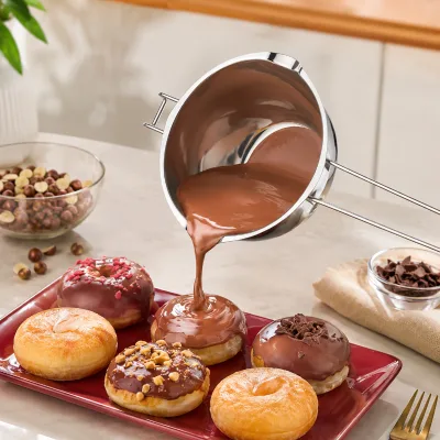 Wholesale 304 Stainless Steel Chocolate Melting Pot Double Boiler Bowl with Pour Spout for Butter Cheese Candy Baking