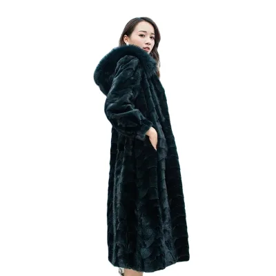 Wholesale Price Long Sleeves Women Winter Genuine  Fur Coat Women Mink Coats for Woman Genuine Mink Fur