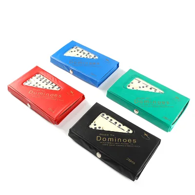 Double Six Dominoes in Plastic Case Non-toxic White Tiles for Kids and Adults Aged 8 and up