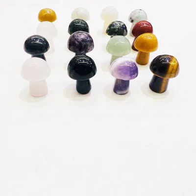 Bulk Wholesale Colorful Natural Healing Stone Carved Polished Mini Crystal Mushrooms-Fashion Trend Home Decoration Customized