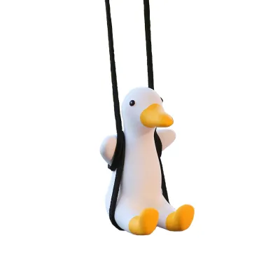 Hot Selling Swing Duck Pendant Car Interior Accessories Rearview Mirror Hanging Ornament Resin Material
