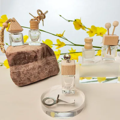 luxury clear glass bottles car perfume with box