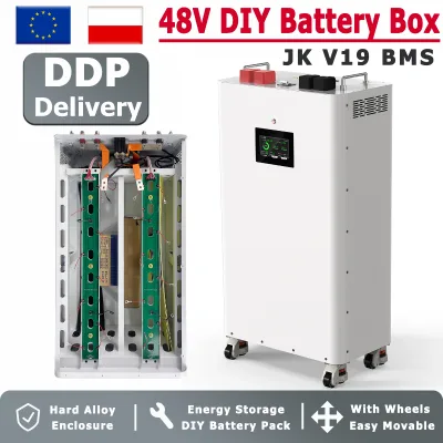 Poland Stock Standing 16S 48V Empty Case Lithium DIY Battery Box 220A Circuit Breaker Protection for Home Off-gird Power Systems