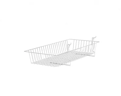 Wholesale Chrome Wire Mesh Hanging Basket Pegboard Slatwall Storage Organizer Supermarket Retail Display Wire Tray
