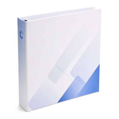 Custom A4 4 Ring Binder Paperboard Cover Spot UV Printed Book Style File Organizer for Catalogues Dividers and Notebook Refills