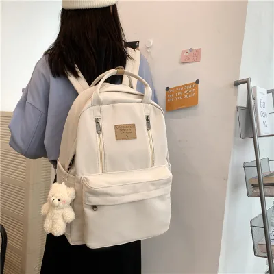 Wholesale Customized Women's Nylon Backpack Cute Floral Harajuku for College Students Fashionable Spring School Bag for Ladies