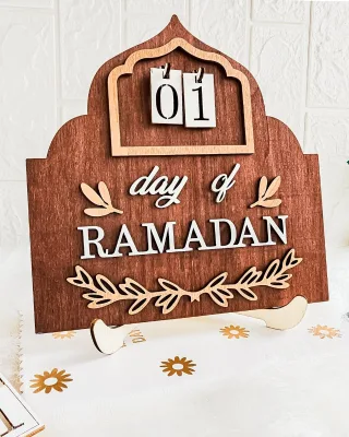 Ramadan Wooden Tree Calendar Decorations Home Ramadan Gifts for Kids Table Decor Advent Calendars