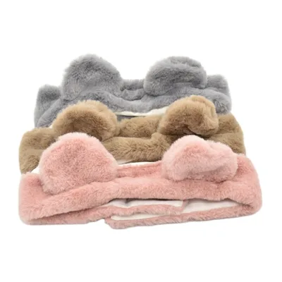 Best Selling Women's Sweet Style Fashion Hairband Cute Bow Tie Soft Carol Wool Makeup Headband Washable