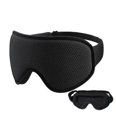 3D Contoured Cup Sleep Mask No Eye Pressure Blindfold Yoga Travel Nap 100% Light Blocking Sleeping Mask with Adjustable Strap