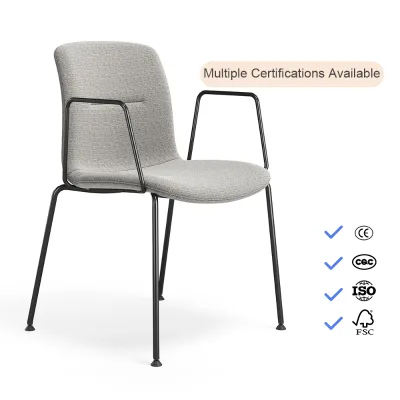 Fashion and Beautiful Leisure Chair-Durable Easy to Clean Fixed Armrests Customizable for Meeting Room and Office/living Area