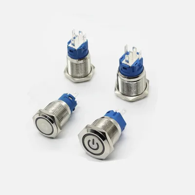 Lankeda 16mm 19mm Waterproof Round Metal Power Switch with Led Push Button Switch