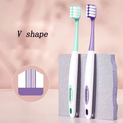 Factory V Shape Small Head Custom Brand logo Soft Adult Tooth Brush