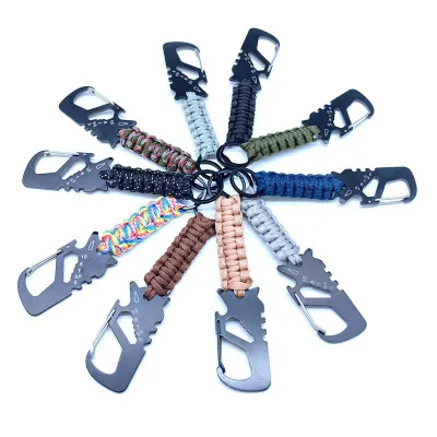 Stainless Steel Carabiner Camping Hiking Paracord Keychain Carabiner