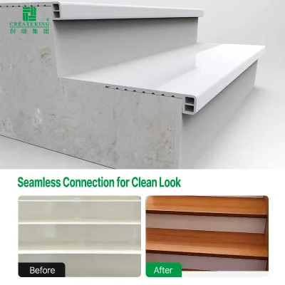 Professional 130mm Wide Vinyl Stair Tread Molding 9ft Length Waterproof SPC PVC Stair Nose for Commercial & Residential