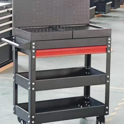 Factory 1 Drawers Mobile Parts Tool Cart on Wheels Trolley with Hanging Plate and Wheels